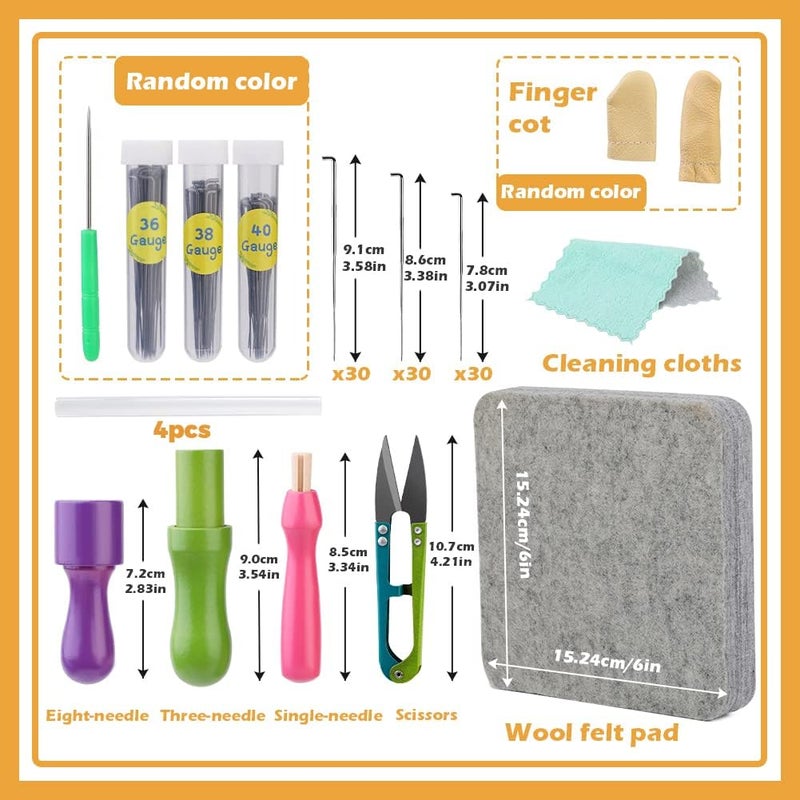 SOCNITC 99 Pcs Needles Felting Tools Needles Wool Felting Soft Needle Felting Pad with 3 Sizes Felting Needles for Needle Felting Craft DIY - Image 2